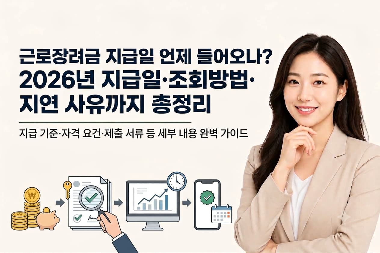 근로장려금 지급일 언제 들어오나 2026년 지급일·조회방법·지연 사유까지 총정리 대표이미지