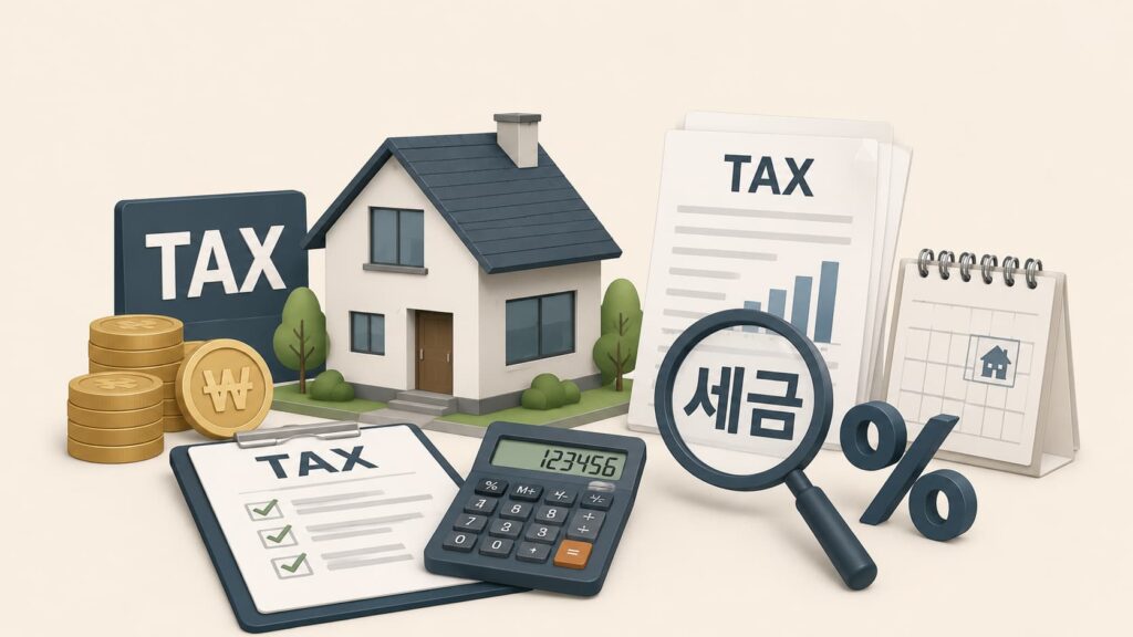 부동산 세금 관련 일러스트