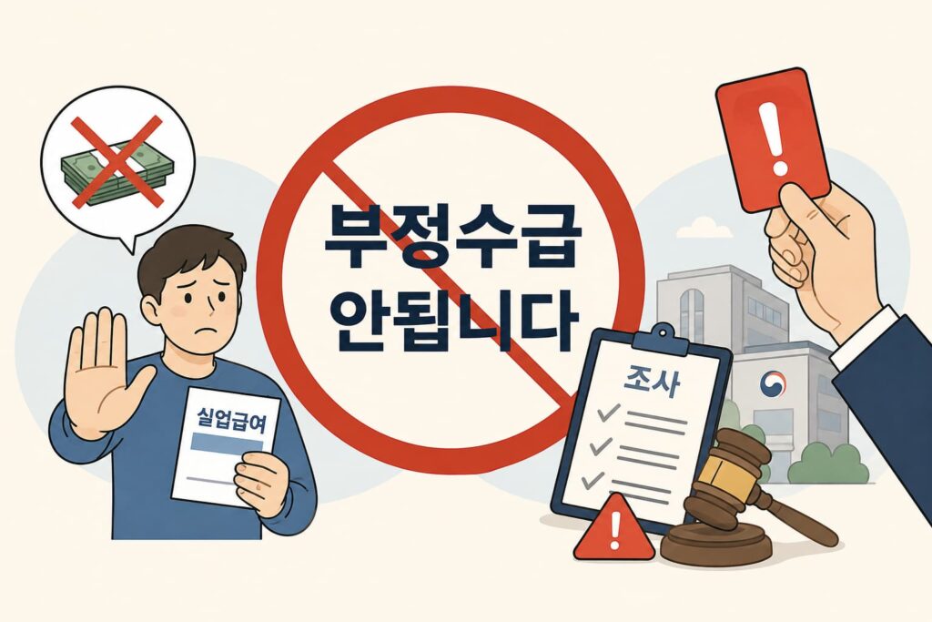 부정수급 안됩니다. 일러스트
