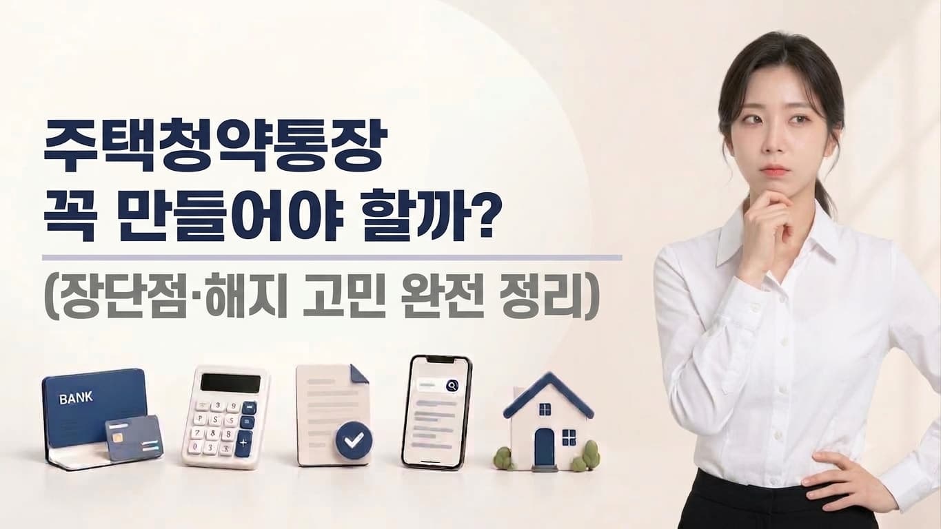 주택청약통장 꼭 만들어야 할까 (장단점·해지 고민 완전 정리) 대표이미지