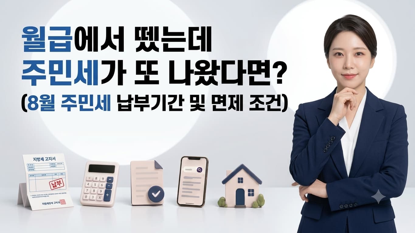 월급에서 뗐는데 주민세가 또 나왔다면 (8월 주민세 납부기간 및 면제 조건) 대표이미지