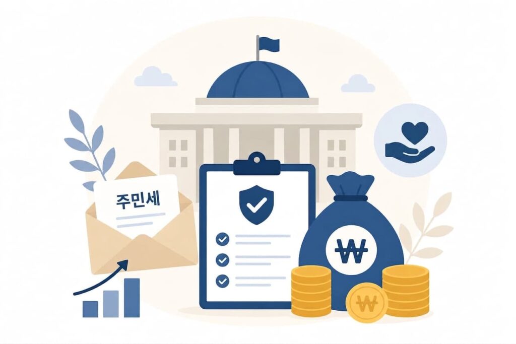 주민세고지서를 나타내는 일러스트